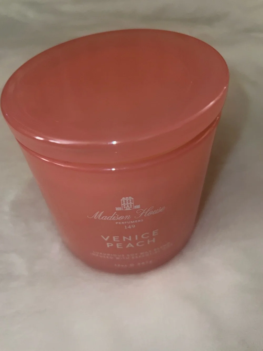 Madison Venice Peach Jar Candle - Coral Pink